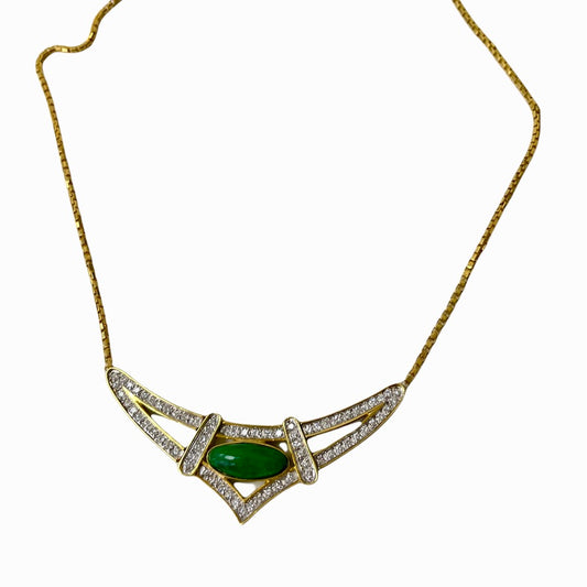 Vintage Jade & Diamond Necklace