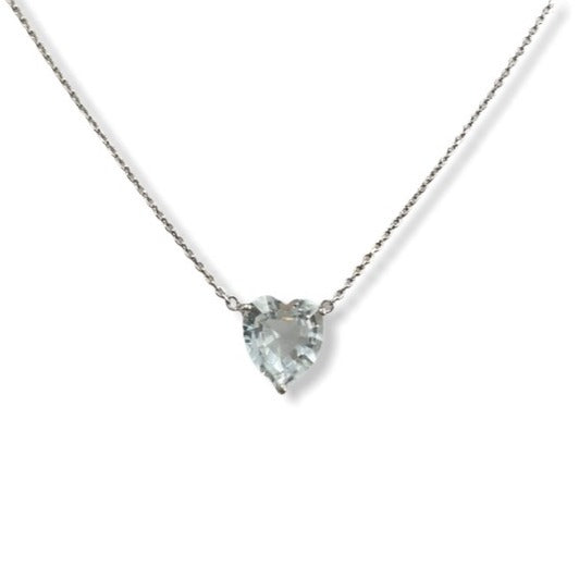 Light Blue Topaz Heart Pendant