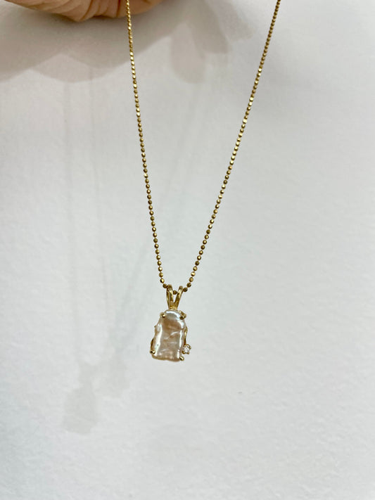 Vintage Biwa and Diamond Pendant