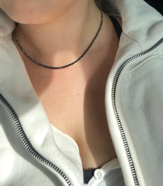 Black Diamond Bead Necklace