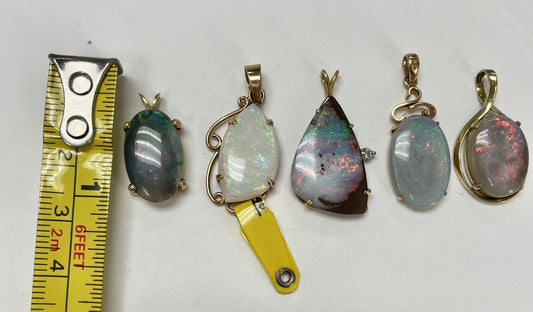 Oval Black Australian Opal Pendant