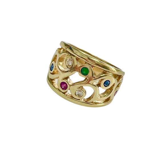 Vintage Fine Gemstone Sprinkle Ring