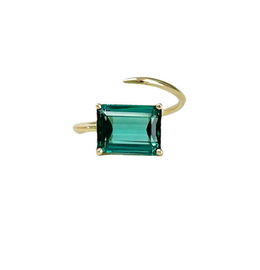 Blue Tourmaline Single Wrap Ring