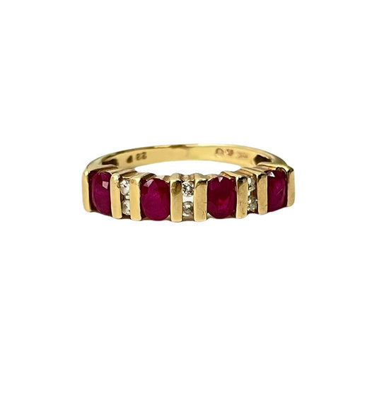 Oval Ruby and Diamond Vintage Ring