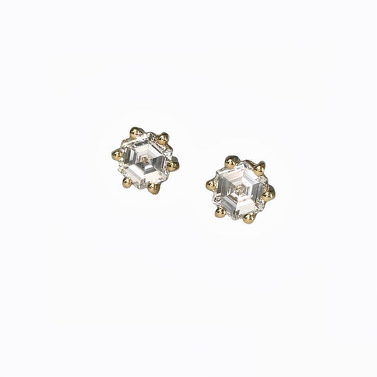 Hexagon Diamond Studs