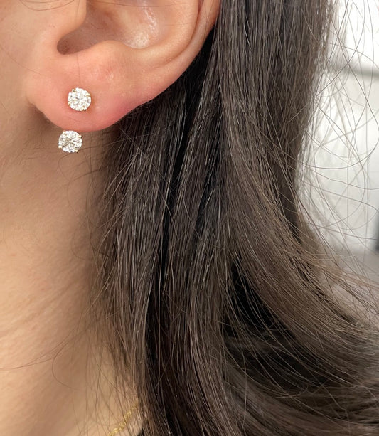 Floating Round Diamond Earring Backs