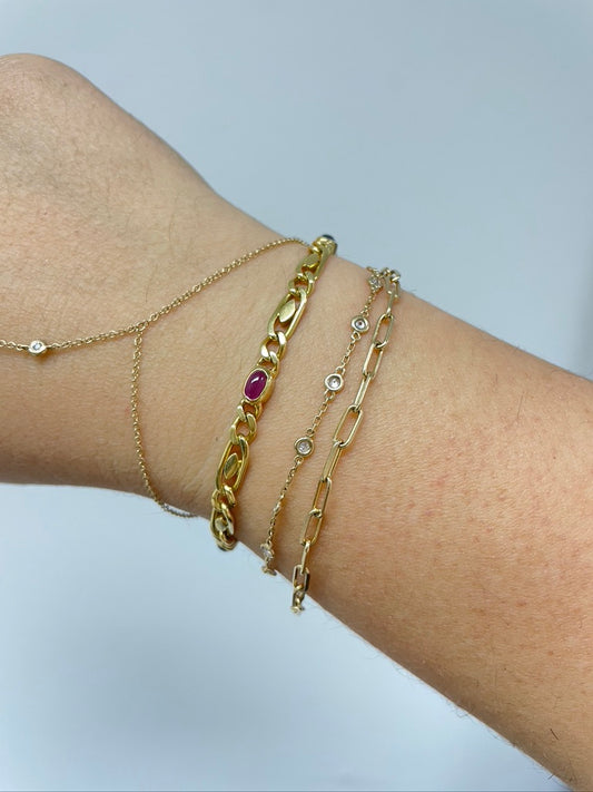 18k Ruby & Sapphire Cabochon Bracelet