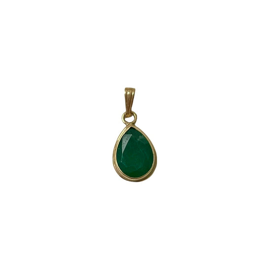 Vintage Tear Drop Emerald Pendant