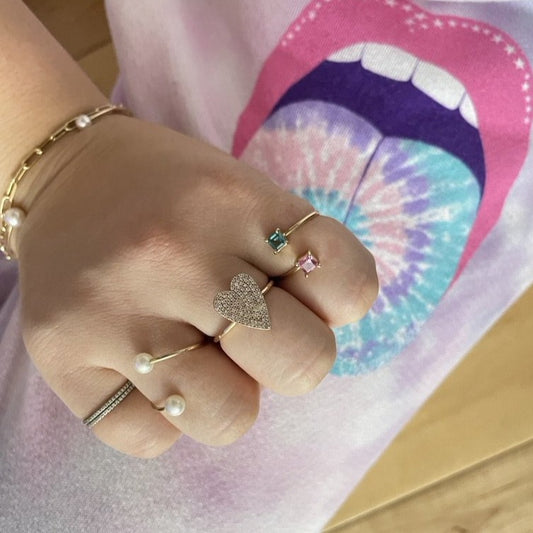 Mini Wrap Ring Pink Tourmaline and Green Tourmaline