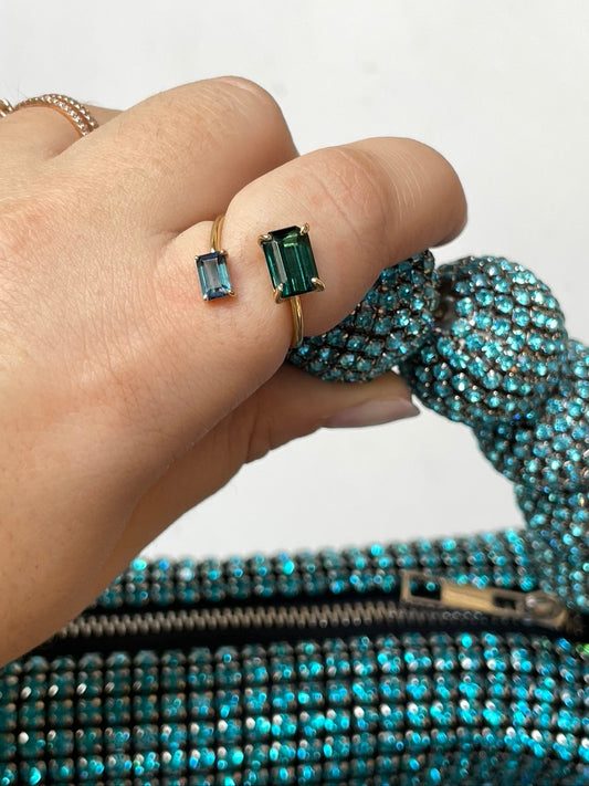 Double Gemstone Tourmaline Ring