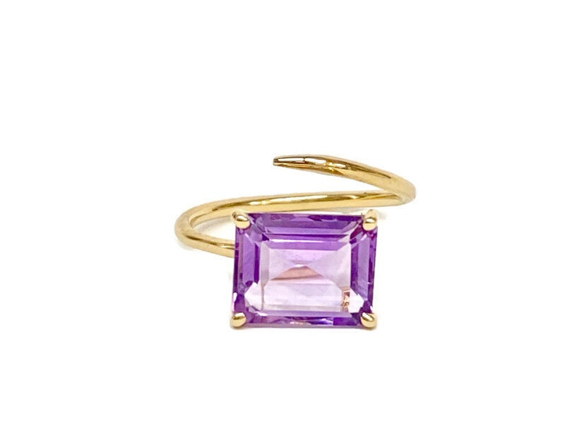 Amethyst Single Stone Wrap Ring