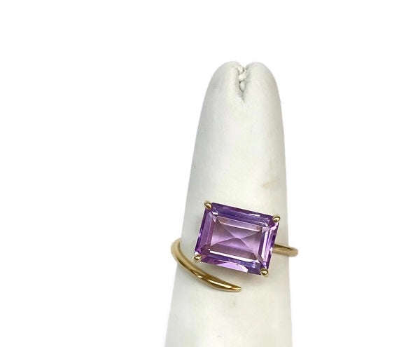 Amethyst Single Stone Wrap Ring