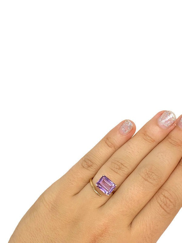 Amethyst Single Stone Wrap Ring