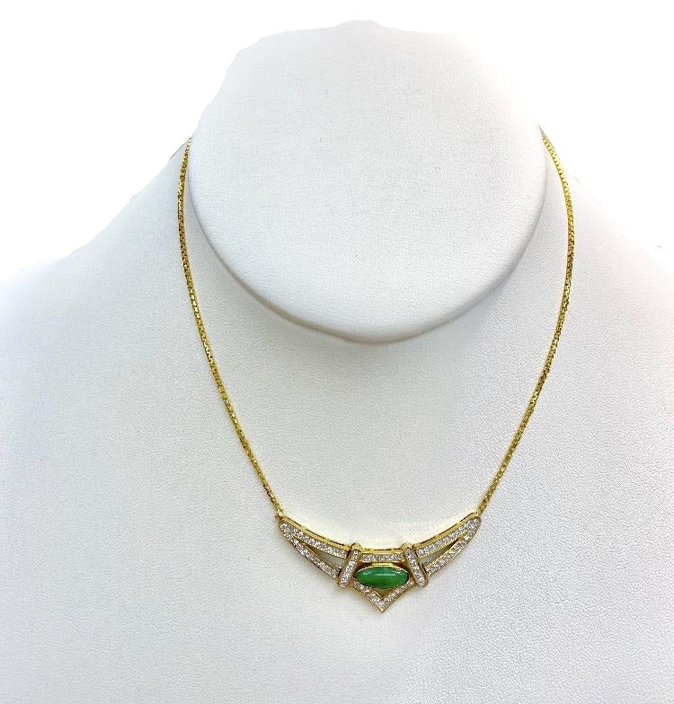 Vintage Jade & Diamond Necklace