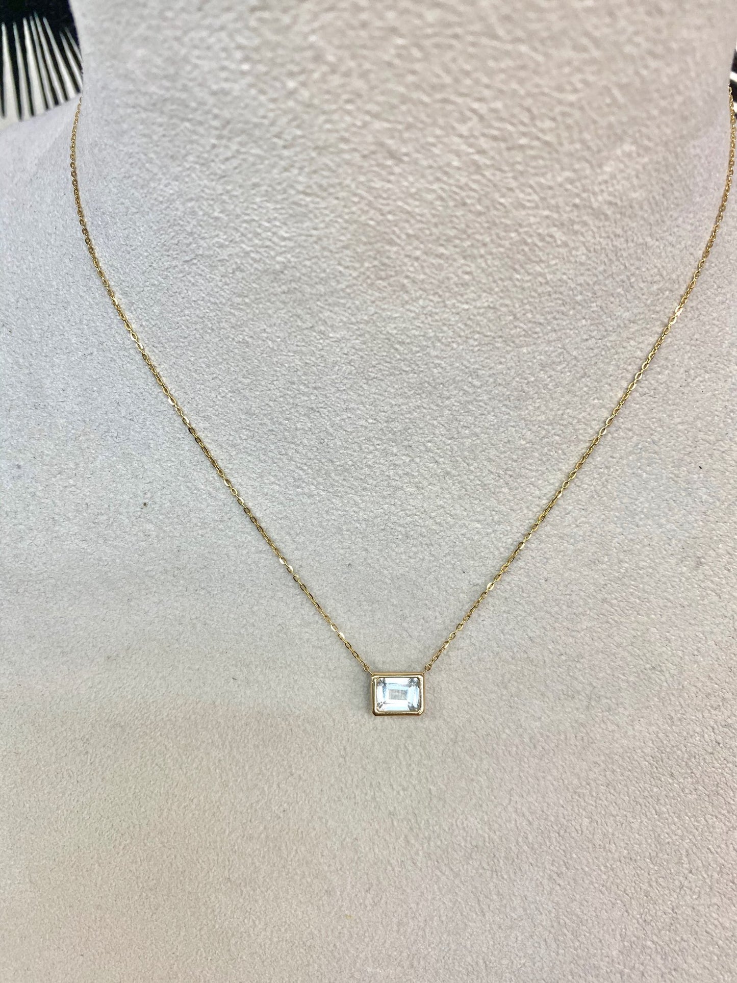 Mini Blue Topaz Bezel Pendant