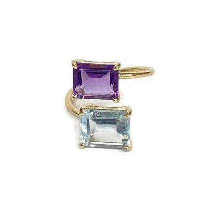 Amethyst & Blue Topaz Wrap Ring