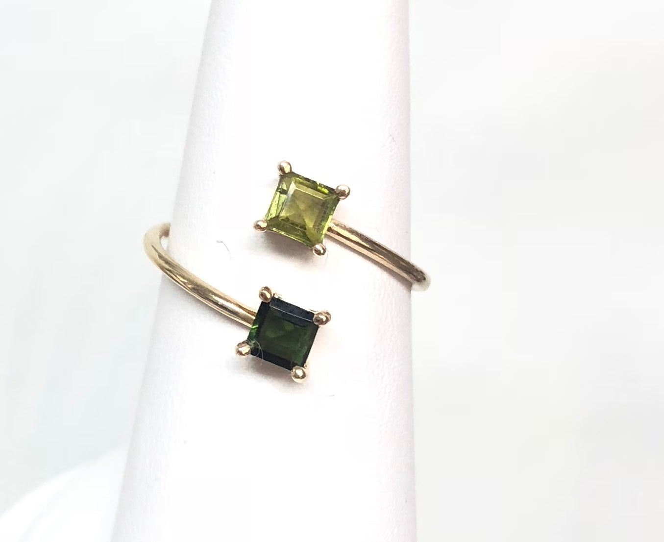 MINI GEMSTONE DOUBLE RING Royal Green Tourmalines