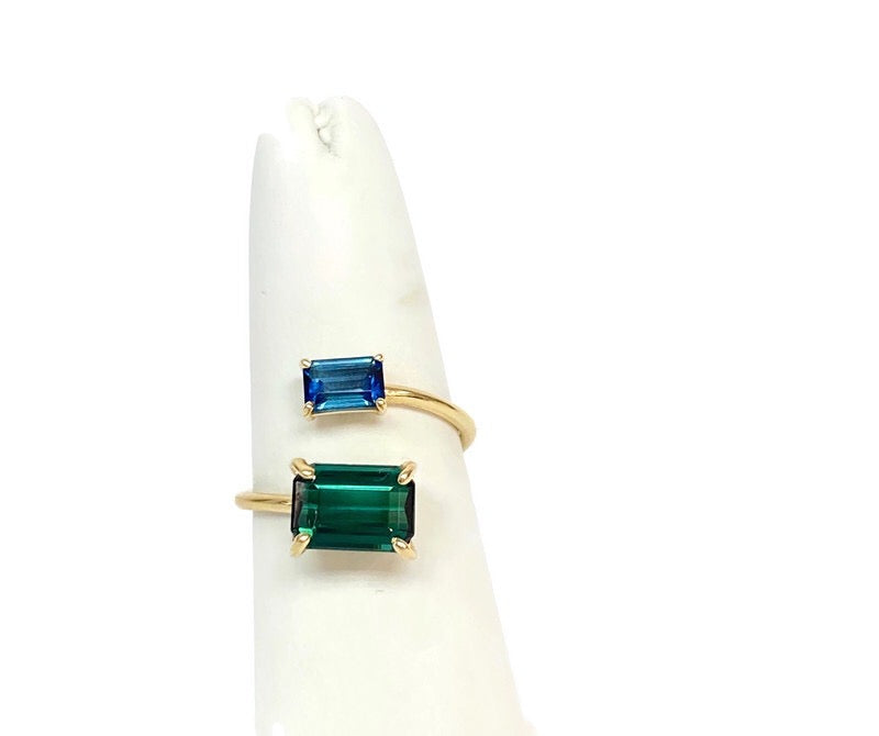 Double Gemstone Tourmaline Ring