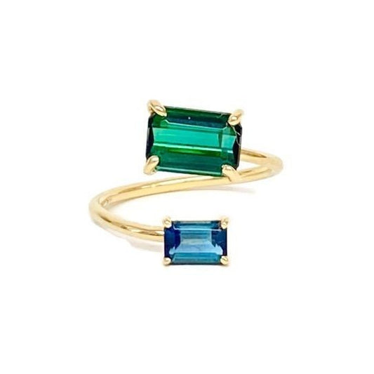 Double Gemstone Tourmaline Ring