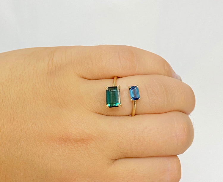 Double Gemstone Tourmaline Ring