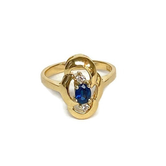 Oval Sapphire and Diamond Vintage Ring