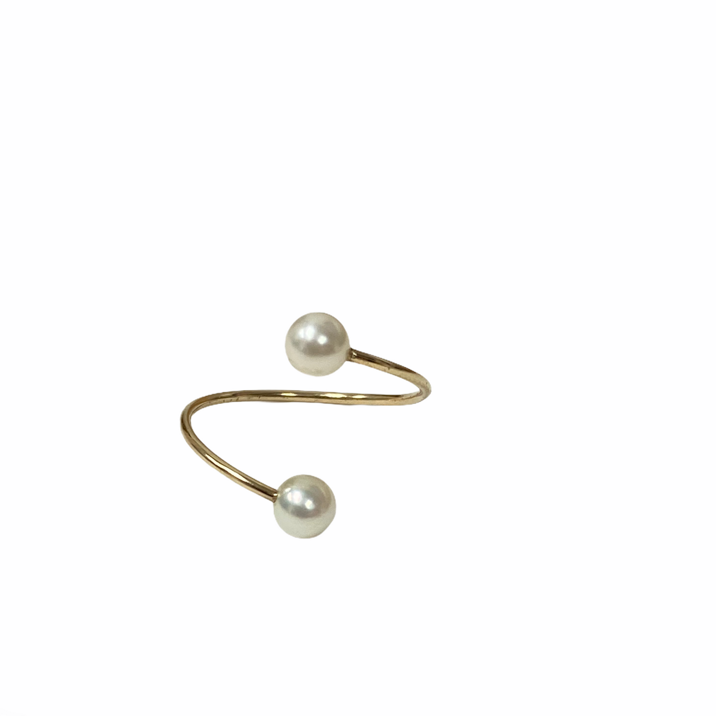 Akoya Pearl Open Gold Ring