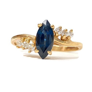 Marquise Sapphire and Diamond Ring