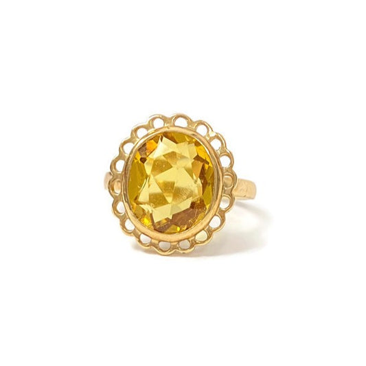 Oval Citrine Topaz Vintage Ring