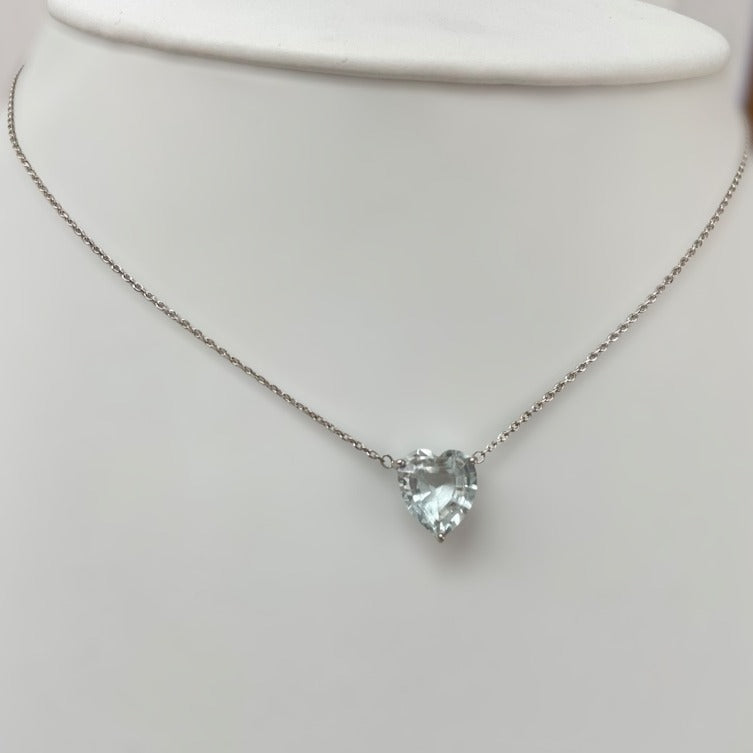 Light Blue Topaz Heart Pendant