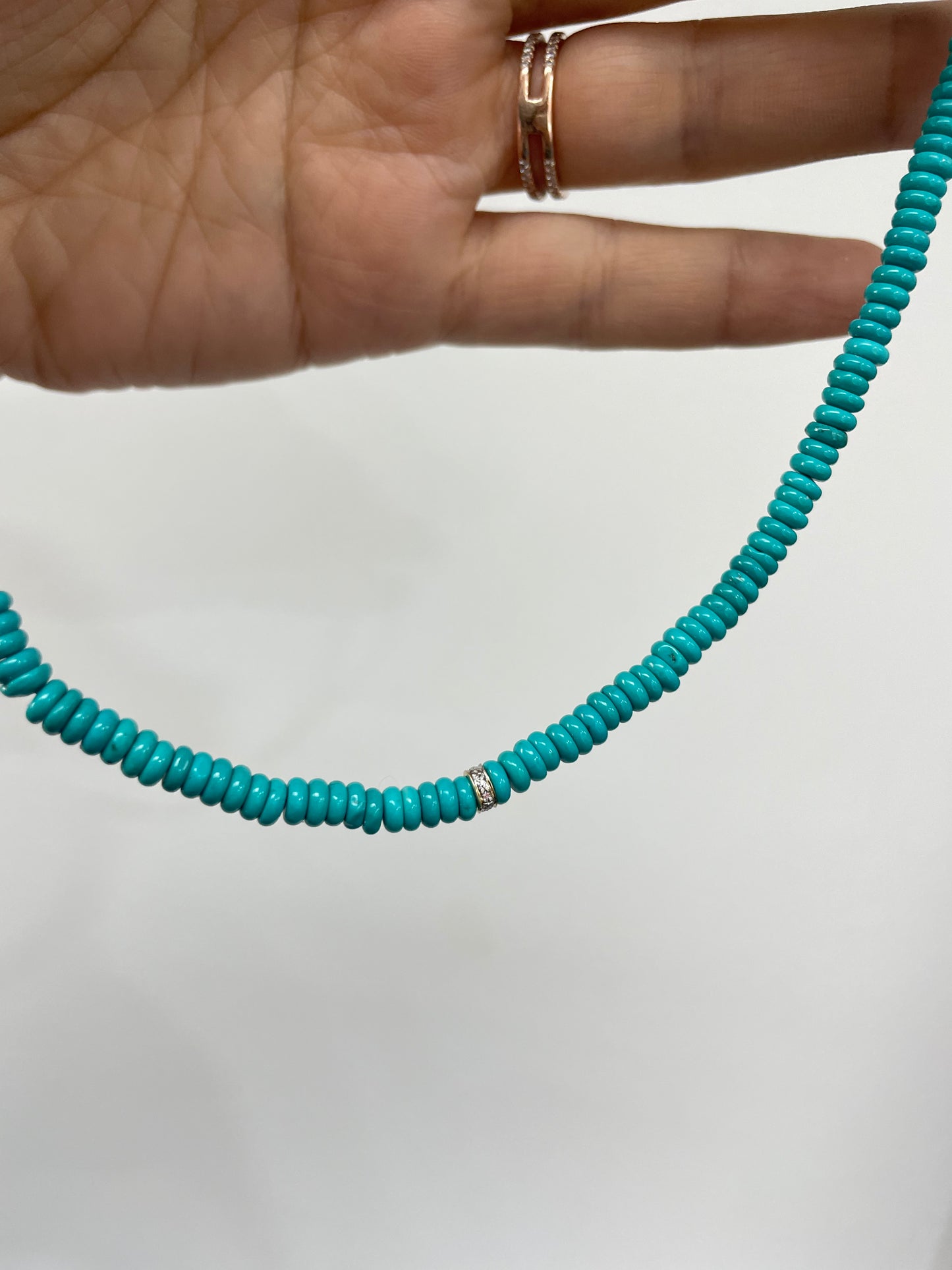 Turquoise strand with Diamond Rondel