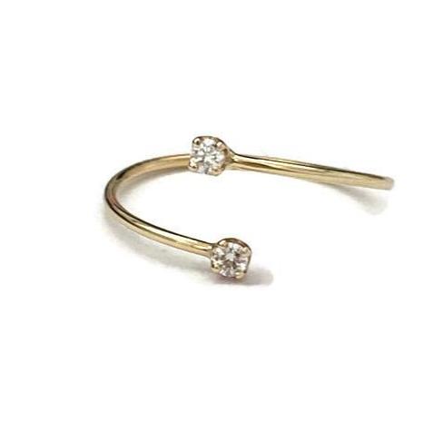 Diamond Double Open Gold Ring