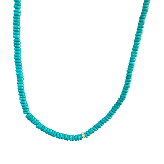 Turquoise strand with Diamond Rondel