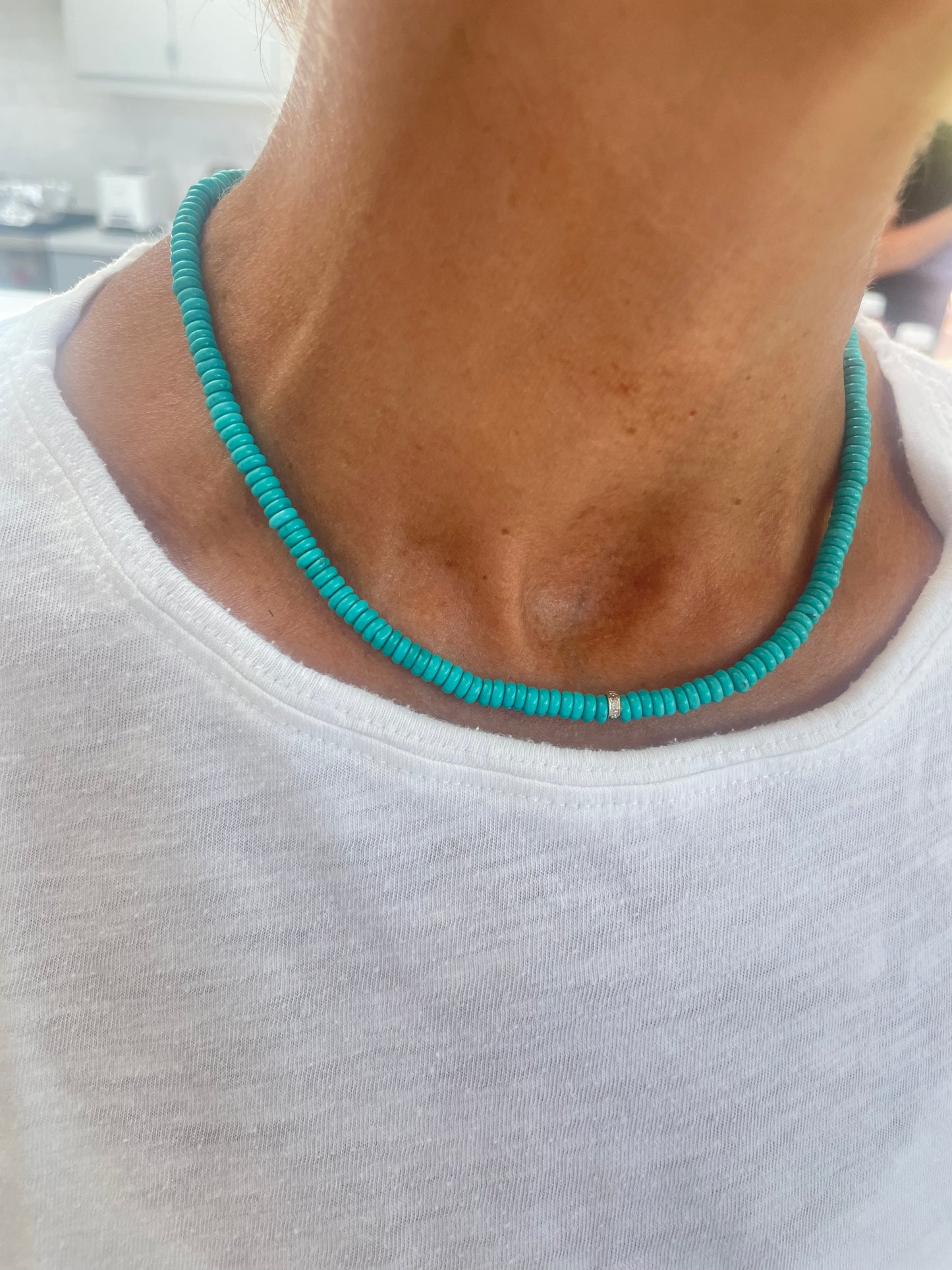 Turquoise strand with Diamond Rondel